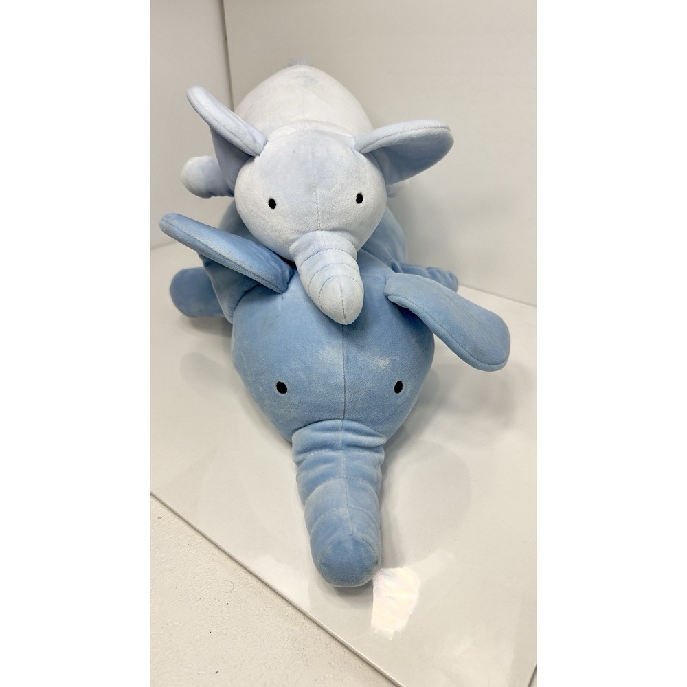 Elephant and Baby Weighted Plush Kids' Throw Pillow Blue - Pillowfort